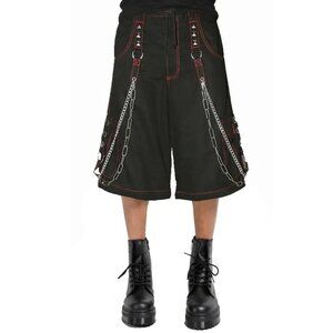 Gothic Punk Rocker Cyber Gothic Steampunk Biker Emo Black Dagger Shorts